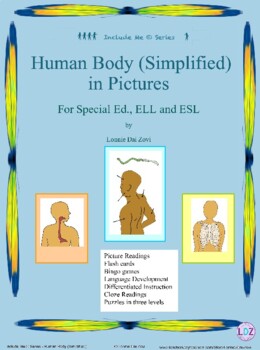 Preview of Human Body (Simplified)  in Pictures for Special Ed., ELL and ESL Students