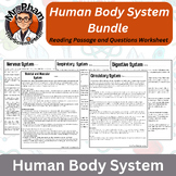 Human Body System Bundle Reading Passages and Questions Wo