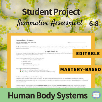 Preview of Human Body Systems - A Summative Story Project for MS-LS1-3