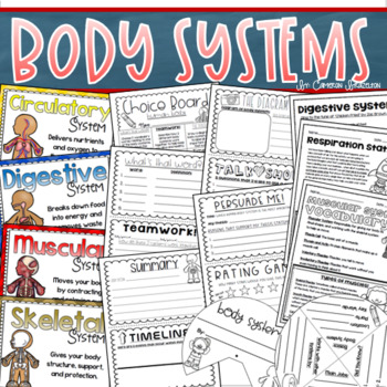 Preview of Human Body Systems Activities, Project, Craft, Quizzes, Posters Bundle