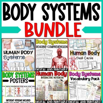 Preview of Human Body Systems Bundle Printables, Interactive Notebook, PowerPoint, Reading