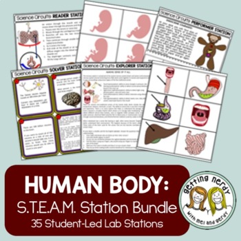 Preview of Human Body Systems Bundle - STEAM Science Centers / Lab Stations