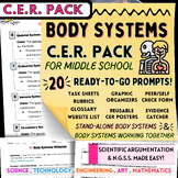 Human Body Systems CER Pack Scientific Arguments Middle Sc