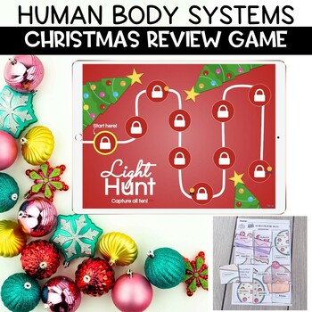Preview of Human Body Systems Christmas Review Game