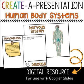 Preview of Human Body Systems: Create-a-Presentation for use with Google™ Slides