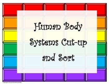 Preview of Human Body Organ Systems Cut-up and Sort (editable)