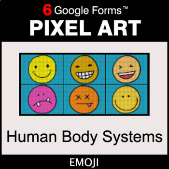 Preview of Human Body Systems - Digital Science Pixel Art | Google Forms