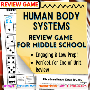 Preview of Human Body Systems: Discussion & Drawing Review Game Dicebreakers Choice Board