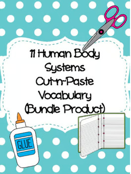 Preview of Human Body Systems Drag-n-Drop Vocabulary (Bundle Product) ALL VERSIONS