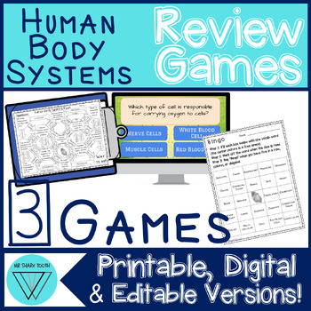 Preview of Human Body Systems Games - MS-LS1-3 No-Prep Test Review Activities for Organs