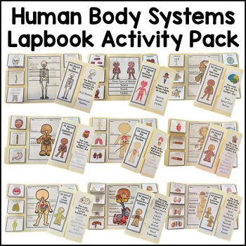 Preview of Human Body Systems Lapbook Activity Bundle Simple Primary Human Body Activities