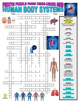 Preview of Human Body Systems Puzzle Page (Wordsearch / Vocabulary / Science / Health)