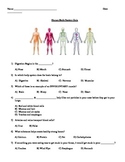 Human Body Systems Quiz ( 5th grade science)