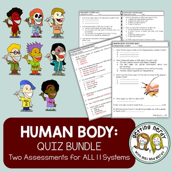 Preview of Human Body Systems Quiz Bundle