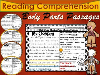 Preview of Human Body Systems Reading Comprehension Passages