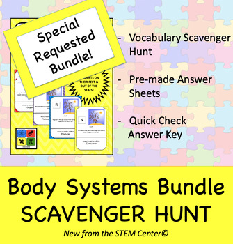 Preview of Human Body Systems Scavenger Hunt Bundle