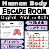 Human Body Systems Activity: Biology Escape Room (Science Breakout Game)