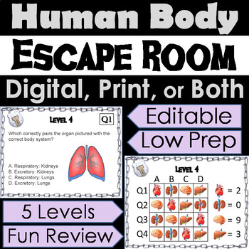 Human Body Systems Activity: Biology Digital Escape Room (Science ...
