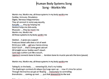 Preview of Human Body Systems Song