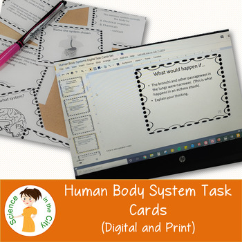 Preview of Human Body Systems Review Task Cards (Digital and PDF)