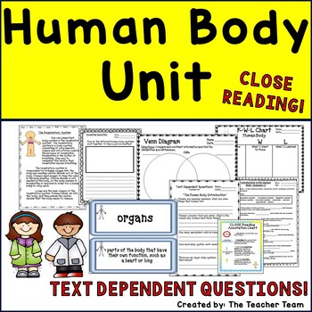 Preview of Human Body Systems Unit | Reading Passages and Questions