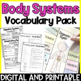 Human Body Systems Vocabulary Pack + Distance Learning