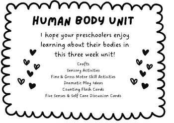 Preview of Human Body Unit - Preschool Lesson Plans & Materials