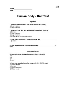 human body unit grade 5 teaching resources teachers pay teachers