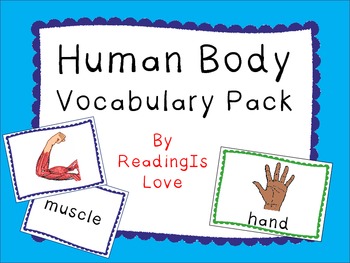 Preview of Human Body Vocabulary Pack - Word Wall and Matching Games