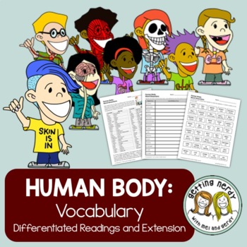 Preview of Human Body Vocabulary - Differentiated Science Reading Passages & Questions