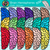 Human Brain Clipart: Left & Right Hemisphere Clip Art, Tra