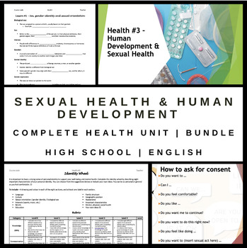 Preview of Human Development and Sexual Health Complete Unit Bundle - English