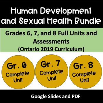 Preview of Human Development and Sexual Health- Grade 6, 7, and 8 Bundle