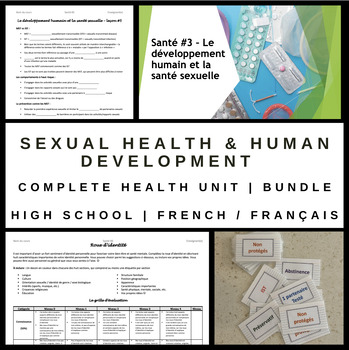 Preview of Human Development and Sexual Health/Santé Unit Bundle - French/français