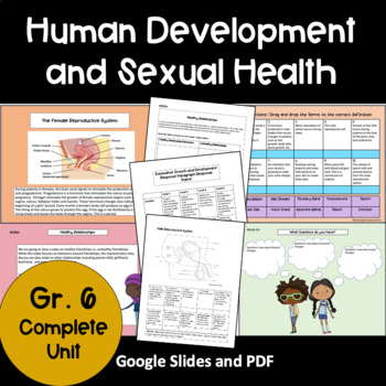 Preview of Human Development and Sexual Health Unit (Grade 6 Ontario)