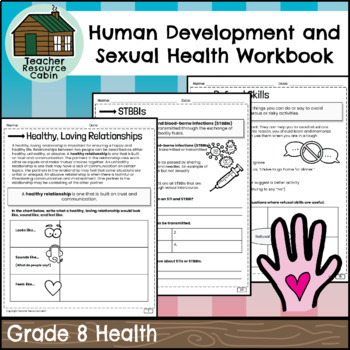 Preview of Human Development and Sexual Health Workbook (Grade 8 Ontario Health 2019)