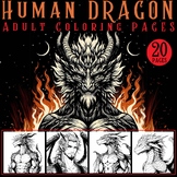 20 Human Dragon Characters coloring pages for adults color