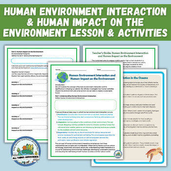 Preview of Human Environment Interaction, Human Impact on Environment Worksheets & Activity