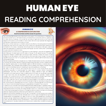Preview of Human Eye Reading Passage | Human Body Organs Vision | Human Biology
