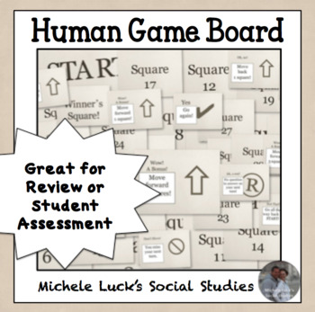 Preview of Human Game Board Class Activity Floor or Wall Squares in Brown