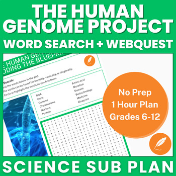 Preview of Human Genome Project: Genetic DNA Sequencing Genomics (NO PREP) Word Search++