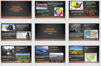 Preview of Human Geography Slide Deck - Vocabulary terms