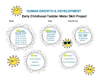 Preview of Human Growth & Development: Early Childhood/Toddler Motor Skills Project