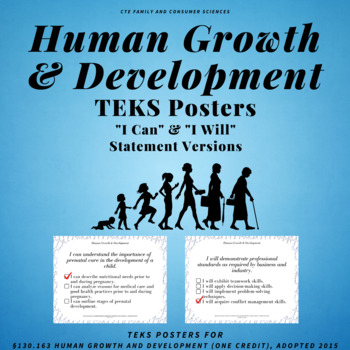 Preview of Human Growth and Development TEKS Posters (Knowledge & Skills Statements)