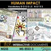 Human Impact Science Doodle Notes + Interactive NGSS MS-ESS3-3
