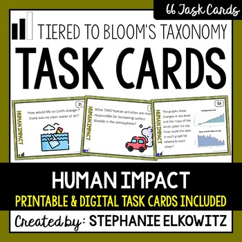 Preview of Human Impact Task Cards | Printable & Digital