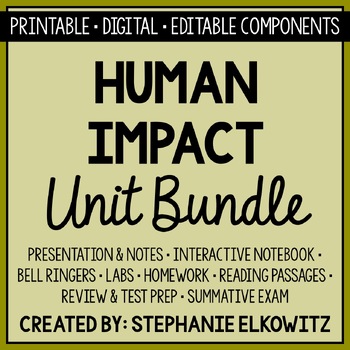Preview of Human Impact Unit Bundle | Printable, Digital & Editable Components