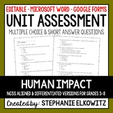 Human Impact Unit Exam | Editable | Printable | Google Forms