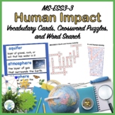 Human Impact Vocabulary and Puzzles for Review MS-ESS3-3
