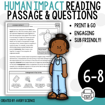 Preview of Human Impact on Ecosystems Reading Passage and Questions